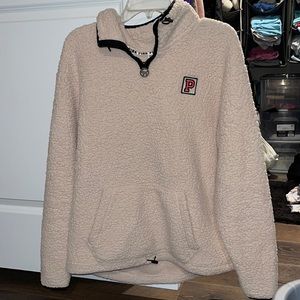 Pink Sherpa quarter zip